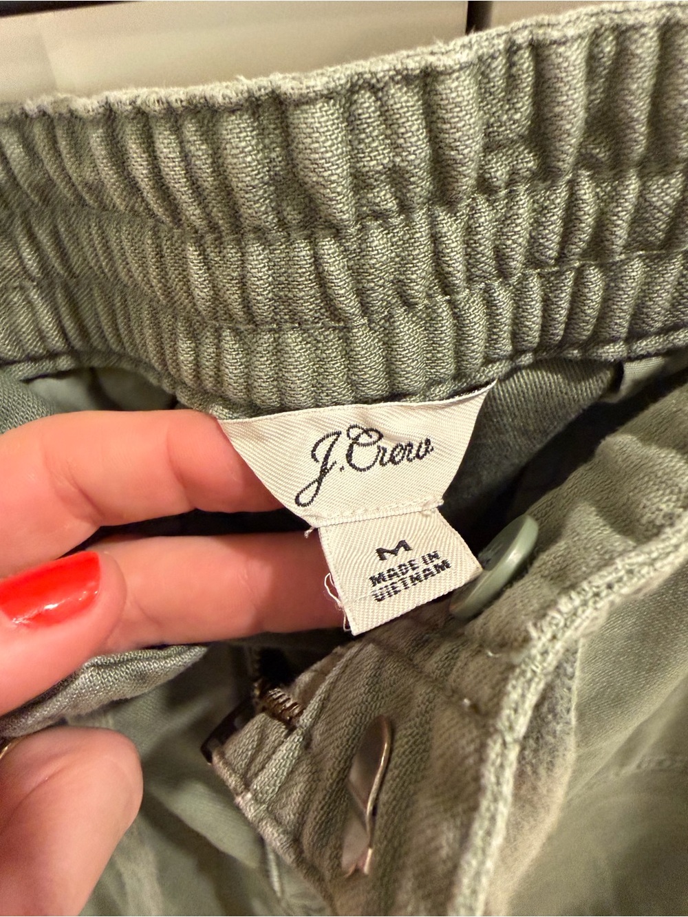 J. Crew Tie Waist Camp Pant (olive) - Picture 4 of 5